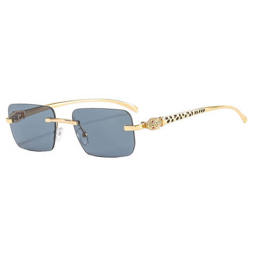 Panther Rectangular Rimless Sunglasses