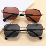 Men Steampunk Gradient Metal Shades Sunglasses