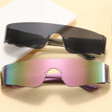 one piece lens rimless Sunglasses
