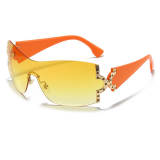 Y2K Oversized Shield Rimless Sunglasses