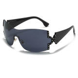 Y2K Oversized Shield Rimless Sunglasses