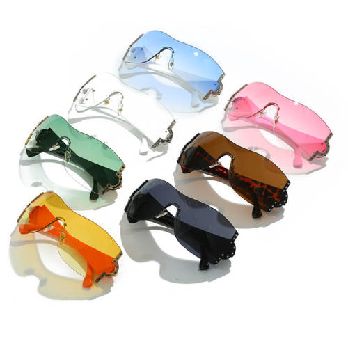 Y2K Oversized Shield Rimless Sunglasses