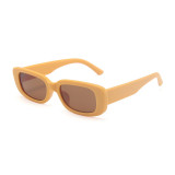 Matte Orange Rectangle Sunglasses