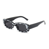 Black White Rectangle Sunglasses