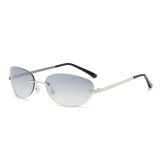 Fashion Small Oval Rimless Sunglasses