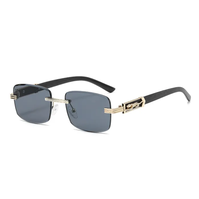 Retro Small Rectangle Rimless Sunglasses