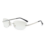 Fashion Small Oval Rimless Sunglasses