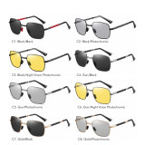 Folding Metal Rectangle Polarized Sunglasses