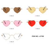 Metal Cute Heart Shape Lightweight Sunglasses