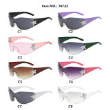 Oversized One-Piece Lens Rimless Shield Y2K Star Sunglasses
