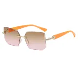 Retro Small Rimless Rectangular Sunglasses