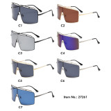 Oversized Metal Flat Top Shades Sunglasses