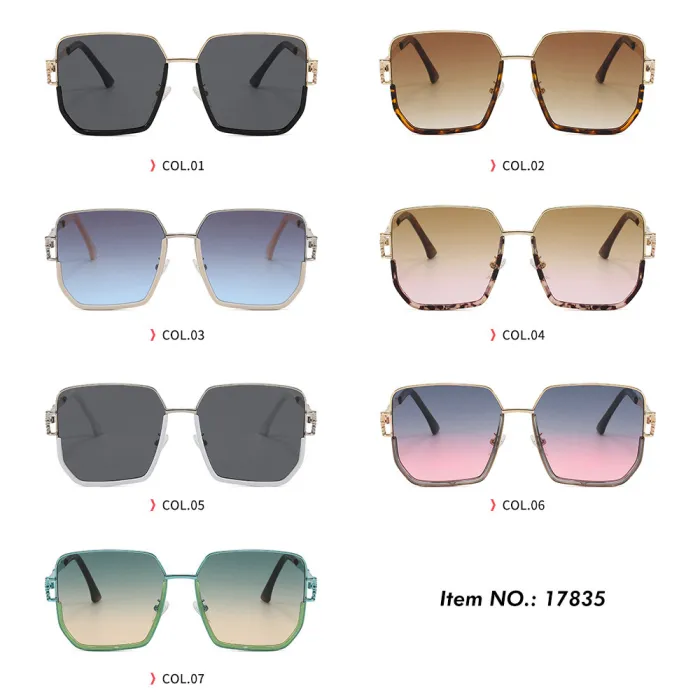 Oversized Shades Metal Frame Square Sunglasses
