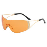 Y2K Oversized Rimless Shield Sunglasses