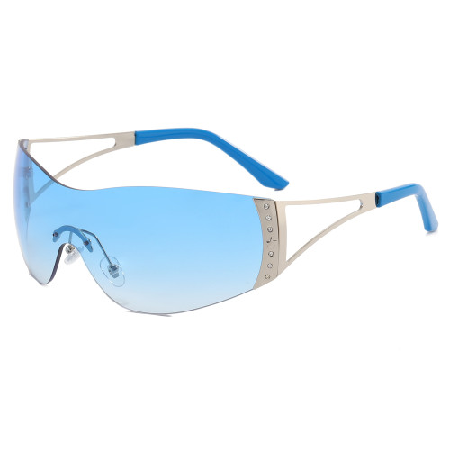 Y2K Oversized Rimless Shield Sunglasses