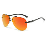 Polarized Rimless Pilot Style Driving Sunglasses
