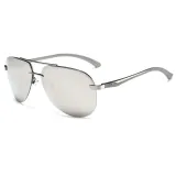 Polarized Rimless Pilot Style Driving Sunglasses