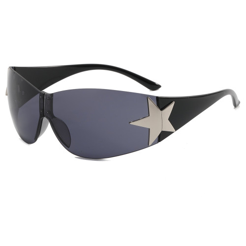 Rimless Shield Y2K Star Sunglasses