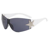 Rimless Shield Y2K Star Sunglasses
