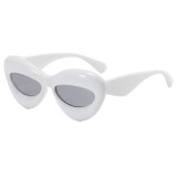 Inflated Women Oval Cat Eye Sunglasses