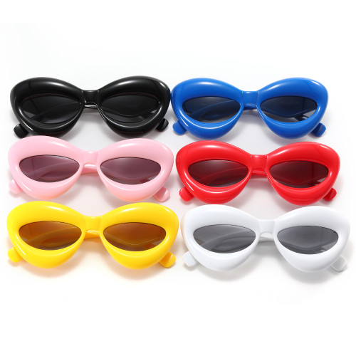 Inflated Women Oval Cat Eye Sunglasses