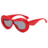 Oval Cat Eye Women Inflated Mask Sunglasses
