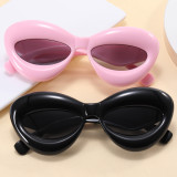 Inflated Women Oval Cat Eye Sunglasses