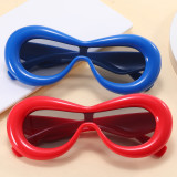 Oval Cat Eye Women Inflated Mask Sunglasses