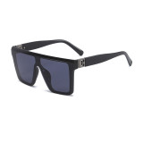 Flat Top One Piece Lens Shades Sunglasses