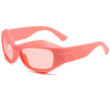Polarized Oversize Chunky Irregular Wrap Around Fashion Y2K Sunglasses