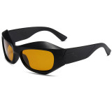 Polarized Oversize Chunky Irregular Wrap Around Fashion Y2K Sunglasses
