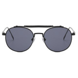 Retro Round Flat Top Metal Sunglasses