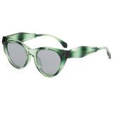 Retro Chic Cat Eye Women Oval Sunglasses