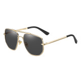 Square Metal Frame Flat Top Gradient Sunglasses