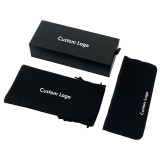 Black Rigid Sleeve Glasses Box, Glasses Bag and Cloth Set