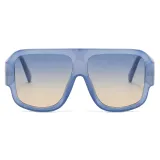 Large Shield Flat Top Oversized Shades Sunglasses