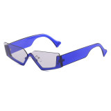 Half Frame Geometric Irregular UV400 Shades Sunglasses