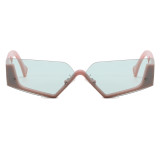 Half Frame Geometric Irregular UV400 Shades Sunglasses