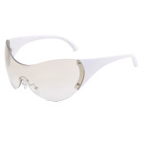 Oversized One-Piece Lens Rimless Y2K Sunglasses