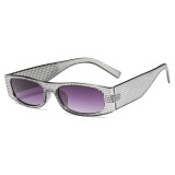 Small Sparkling Plastic Rectangle Sunglasses