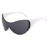 Oversized One-Piece Lens Rimless Y2K Sunglasses