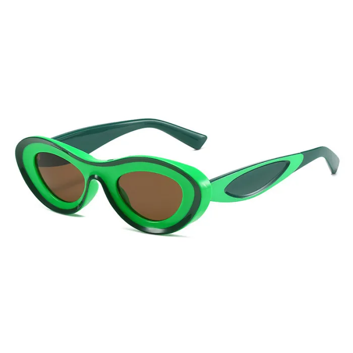 Cat Eye Small Oval Tinted Sunglasses
