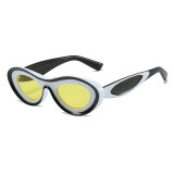 Cat Eye Small Oval Tinted Sunglasses