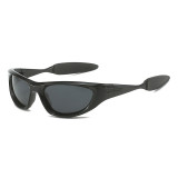 Y2K Wrap Around Sport Oval Cat Eye Sunglasses