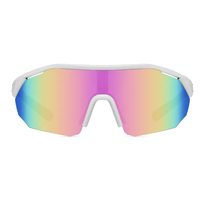 Half Rim Oversize Shield Polarized Sunglasses