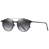 Round Steampunk Metal Cat Eye Polarized Flip up Sunglasses