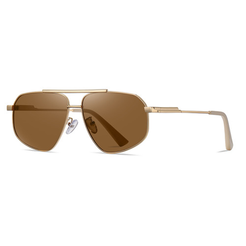 Men Square Metal  Polarized Sunglasses
