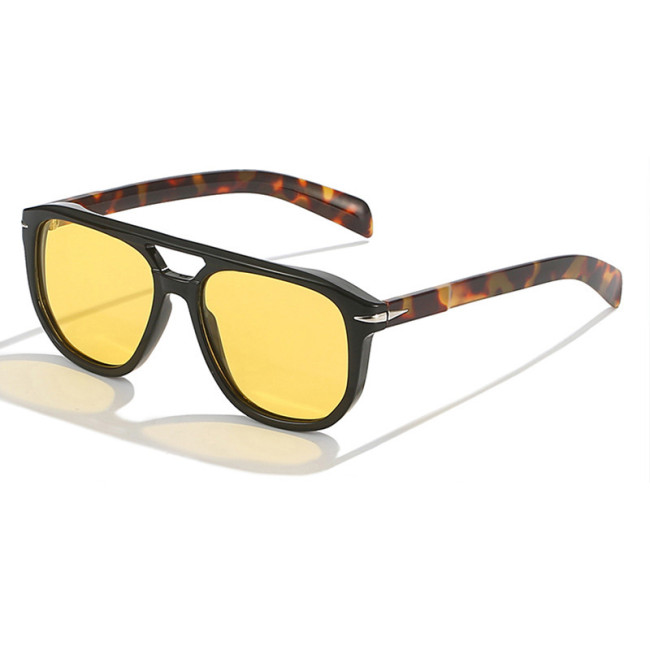 Double Bridge Flat Top Polarized Sunglasses