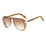 Elegant Luxury Glitter Women Flat Top  UV400 Shades Sunglasses