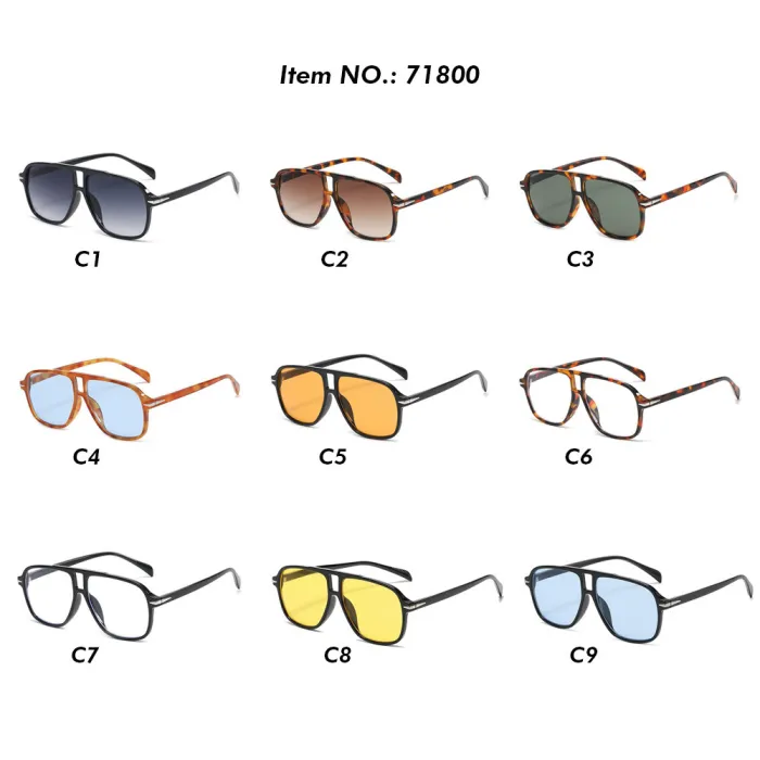 Retro Double Bridge Pilot Sunglasses